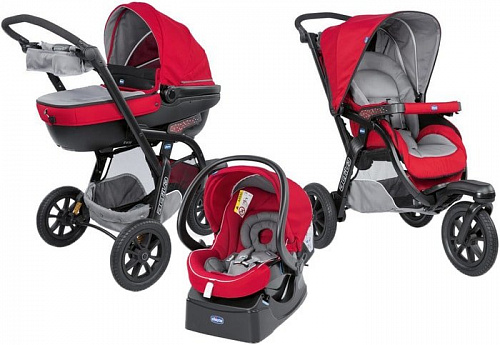 Универсальная коляска Chicco Trio Activ3 (3 в 1, red berry)