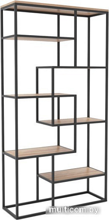 Стеллаж Hype Mebel Зиг-Заг-2 100x170 (черный/дуб галифакс натуральный)