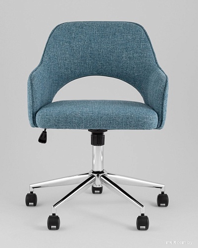 Офисное кресло Stool Group Кларк Clarkson Tweed Blue (рогожка, синий)