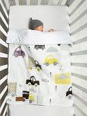 Плед Amarobaby Растем вместе. Город 85x95 (желтый/белый)