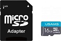 Карта памяти Usams US-ZB117 High Speed TF Card 16GB (с адаптером)