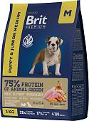 Сухой корм для собак Brit Premium Dog Puppy and Junior Medium курица 8 кг