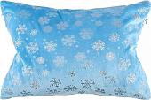 Декоративная подушка Домашняя Мода Новогодний принт (50х35, голубой)