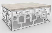 Журнальный столик Hype Mebel Лок 75x100 (белый/древесина белая)