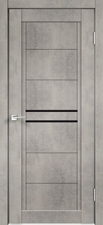 Межкомнатная дверь Velldoris Next 2 90x200 (муар светло-серый, лакобель черный)