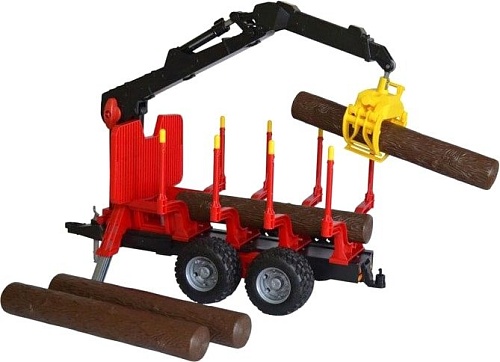 Bruder John Deere 7930 with forestry trailer and 4 trunks 03054