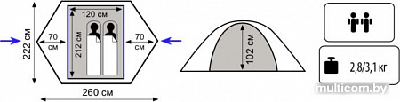 Палатка TRAMP Sarma 2 v2