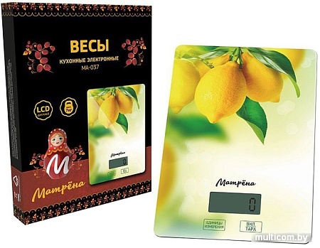 Кухонные весы Матрена МА-037 (лимон)