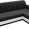 Угловой диван Mebelico Честер 61120 (правый, вельвет черный/экокожа белый)
