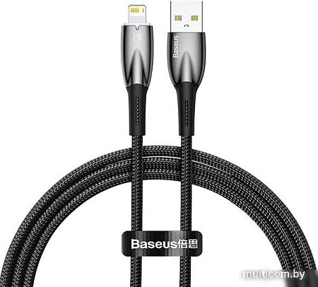 Кабель Baseus Glimmer Series Fast Charging Data Cable USB Type-A - Lightning 2.4A CADH000301 (2 м, черный)