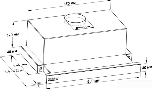 Кухонная вытяжка Backer TH60L-15F1K-BG