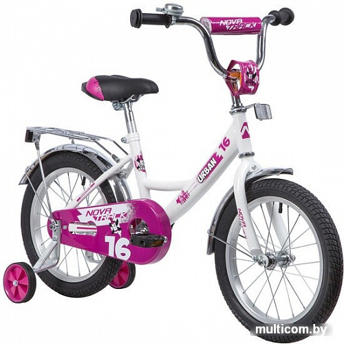 Детский велосипед Novatrack Urban 16 (белый/фиолетовый, 2019)