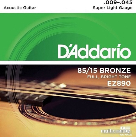 Струны для гитары D'Addario EZ890 Super Light 9-45