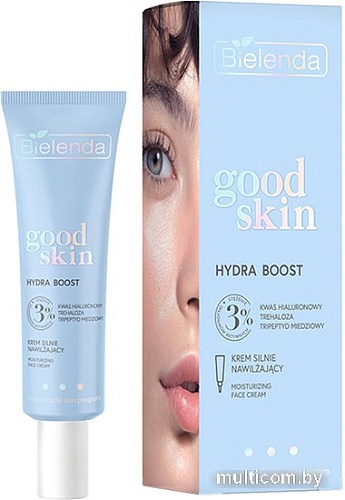 Bielenda Крем для лица интенсивно увлажняющий с гиалуроновой кислотой, трегалозой, трипептидами GOOD SKIN HYDRA BOOST, 50 мл