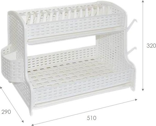 Сушилка для посуды Violet Ротанг 270206 (белый)