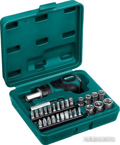 Набор отвертка с битами и головками KRAFTOOL 25556-H29 (29 предметов)