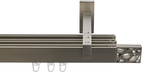 Карниз для штор Sundays Home Флэт Лайн Грид тройной (сатин 3 м)