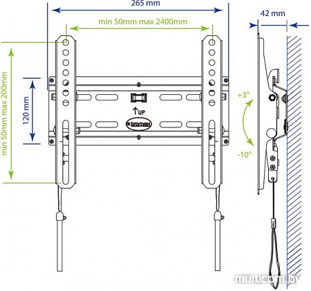 Кронштейн Kromax FLAT-6 (черный)