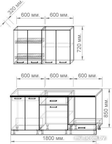 Кухня Славянская столица 25-2 (дуб сонома/белый)