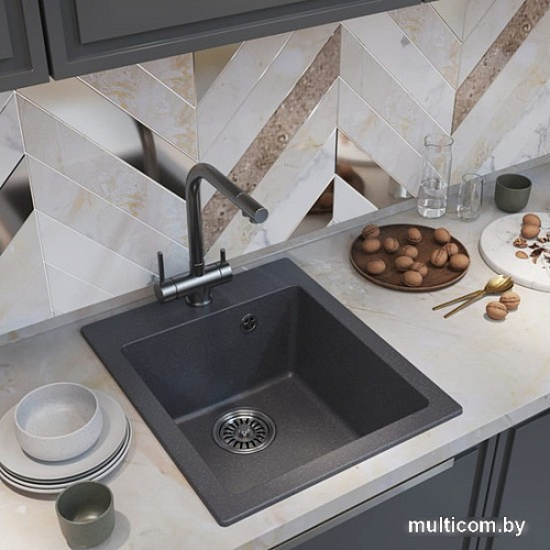 Кухонная мойка Mixline ML-GM14 551909 (антрацитовый)