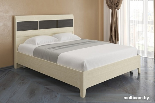Кровать Лером Камелия КР-2763-БД-К 160x200 (дуб беленый/комбинированный)