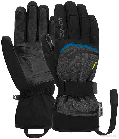 Горнолыжные перчатки Reusch Primus R-Tex Xt 6201224-6623 (р-р 6.5, Black Melange/Safety Yellow/Brilliant)