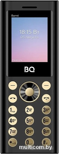 Кнопочный телефон BQ-Mobile BQ-1858 Barrel (черный/золотистый)
