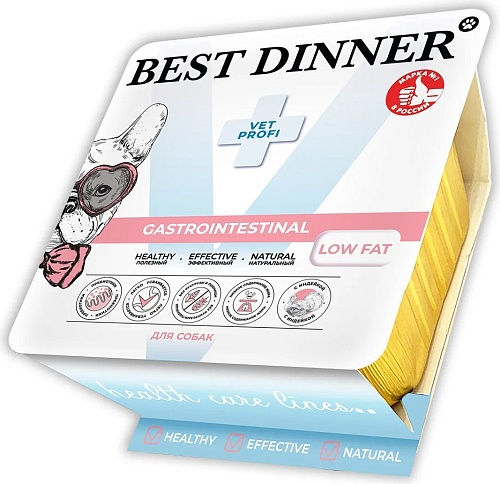 Консервированный корм для собак Best Dinner Vet Profi Gastrointestinal Low Fat Паштет с индейкой (100 г)