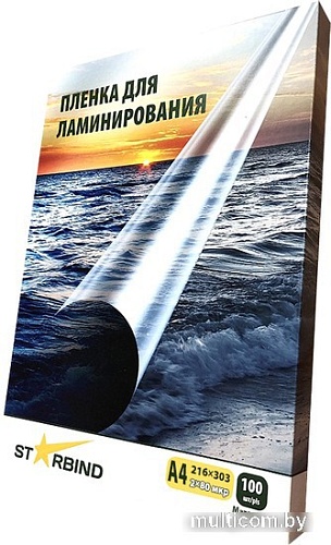Пленка для ламинирования Starbind матовая А4 80 мкм 100 шт