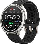 Умные часы Amazfit Active 2 (серебристый, с черным силиконовым ремешком)