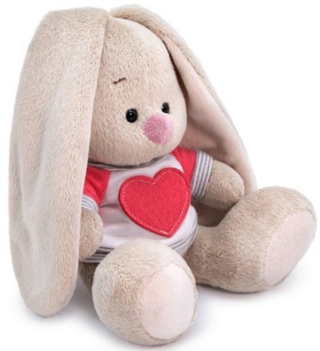 Классическая игрушка Зайка Ми в белой толстовке с сердцем 15 см SidX-360