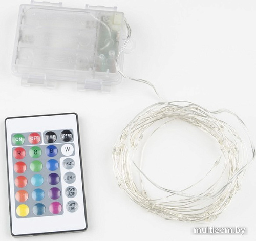 Новогодняя гирлянда Uniel ULD-S0500-050/DTB/3AA/RC RGB IP20 DEW UL-00007248