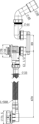 Сифон Lauter 21Y32000 (хром)