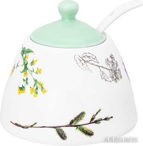 Сахарница Elan Gallery Ботанический атлас с ложкой 540797