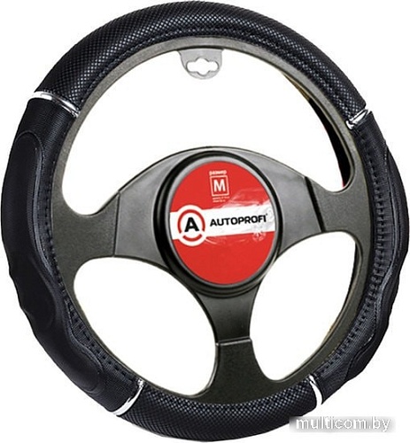 Оплетка на руль Autoprofi GL-1020 BK/BK (M) (черный)