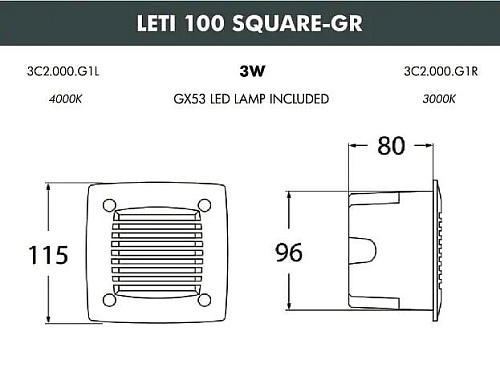 Подсветка для ступеней Fumagalli Leti 3C2.000.000.WYG1L