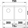 Кухонная мойка Blanco Subline 350/350-U (темная скала)