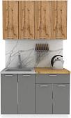 Готовая кухня ЭлиГард Lion 1.2 (дуб натуральный/дымчатый алмаз/дуб бунратти)