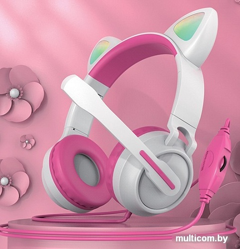 Наушники QUMO Game Cat (белый/розовый)