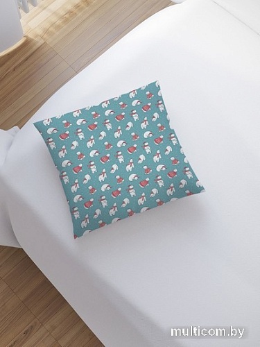 Чехол на подушку JoyArty Рождественские полярные медведи sl_380854