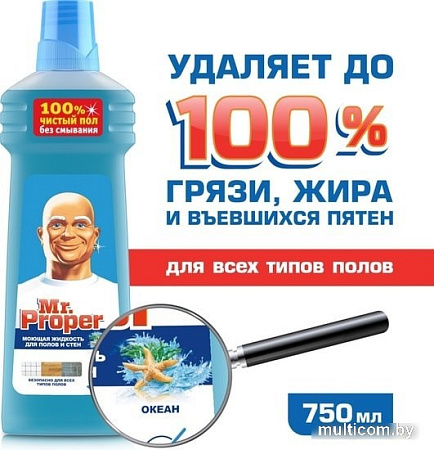 Средство для напольных покрытий Mr. Proper Океан 0.75 л