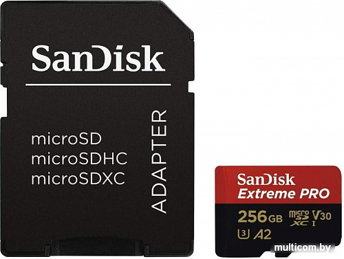 Карта памяти SanDisk Extreme PRO SDSQXCZ-256G-GN6MA microSDXC 256GB (с адаптером)