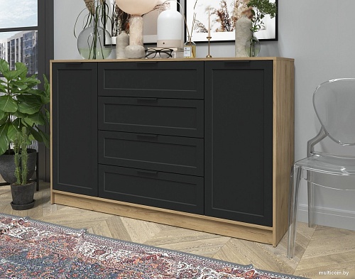 Тумба Интерлиния Концепт Тренд КТ-Т160 (дуб золотой/черный)