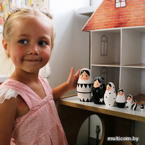Развивающая игрушка Брестская Фабрика Сувениров Набор черно-белых матрешек (7 шт)