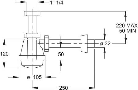 Сифон Bonomini 1370CP54B0