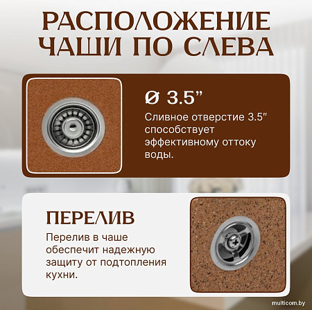 Кухонная мойка Saniteco Fortis (терракот)