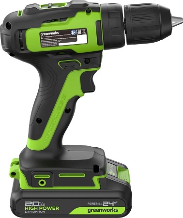 Дрель-шуруповерт Greenworks GD24DD35K2 3704007CUA (с 1-м АКБ)