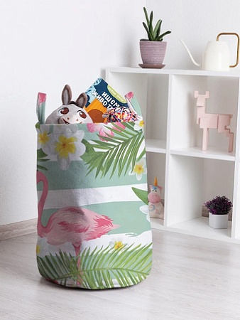 Корзина JoyArty Фламинго с цветами toba_14665