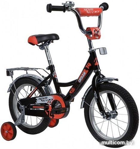 Детский велосипед Novatrack Urban 14 143URBAN.BK20 (черный/красный, 2020)