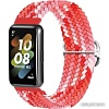 Ремешок Rumi Wick из плетеного нейлона для Huawei Band 7 (красный микс)